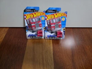2025 HOT WHEELS NEW MODEL F CASE OPTIMUS PRIME #104 x 2 - Picture 1 of 1