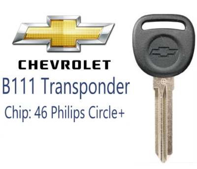 NEW Chevrolet Cobalt 2006-2010 B111 - PT Transponder Chip Key (46) Circle + - Image 1 of 4