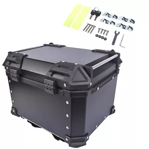 45L Black Motorcycle Top Case Tail Box Waterproof Luggage Scooter Trunk Storage - Picture 1 of 14