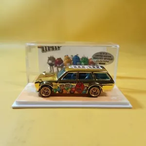 Hot Wheels DATSUN 510 WAGON Gold CHROME M&M Candy (WANGSTAR CUSTOM) REAL RIDERS - Picture 1 of 15