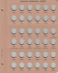 Dansco Replacement Page 6 For 7100 / 7102 2 Lincoln Memorial Cents 1974 - 1988 D - Picture 1 of 6