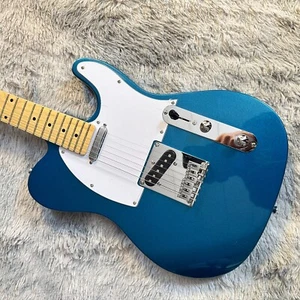 6 Saiten TL blau silber Pulver E-Gitarre Ahorn Griffbrett weiß Schlagbrett - Bild 1 von 9