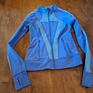 Ivivva jacket blue by Lululemon design girl 12 skating sport zipper vest jacket - Picture 1 of 4