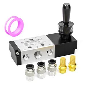 1/4" NPT 5-Wege 3 Positionen Luft Handhebel betätigtes Ventil pneumatisches Magnetventil - Bild 1 von 7