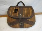 Early Wicker Leather Fly Fishing Trout Fish Creel Basket Pouch Fishing Tool