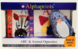 Alphaprints ABC & Animal Opposites Book & Plush Set by Priddybooks New - Picture 1 of 8