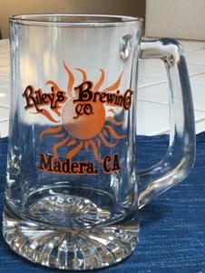 Taza Riley's Brewing Co. Madera California barra de vidrio cerveza hombre cueva sol ~771A - Imagen 1 de 6