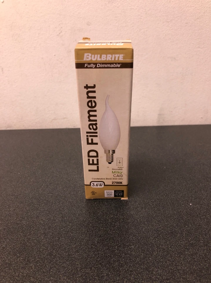  led3ca10/27k/fil/m/3 decorative chandelier antique filament led light bulb - Image 1 of 3