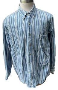 Camisa de vestir grande para hombre Crazy Horse color rayas abotonadas 15 1/2 32-33 - Imagen 1 de 7