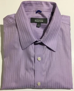 Kenneth Cole reaction long sleeve purple stripped size men 17 (34-25)  - Picture 1 of 7