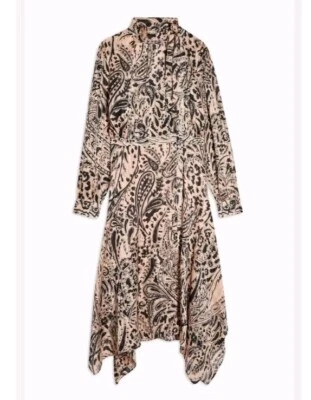 Vestido Topshop Mangas Largas Cuello Paisley Puntera Foto 1 de 4