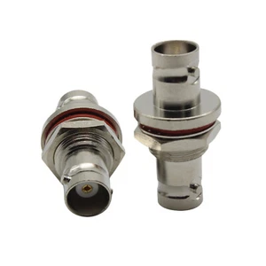 1pz Connettore Adattatore Paratia 3KV 50ohm BNC Femmina a BNC Femmina con Dado - Foto 1 di 4