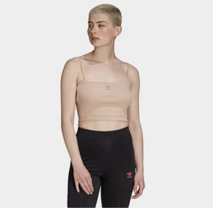 NWT Adidas Ribbed Logo crop cami Size L GM6702 - Picture 1 of 8