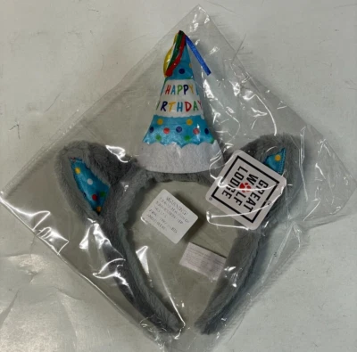 NUEVO Great Wolf Lodge AZUL Diadema Fiesta de Cumpleaños Sombrero Felpa Gris Piel Orejas Foto 1 de 2