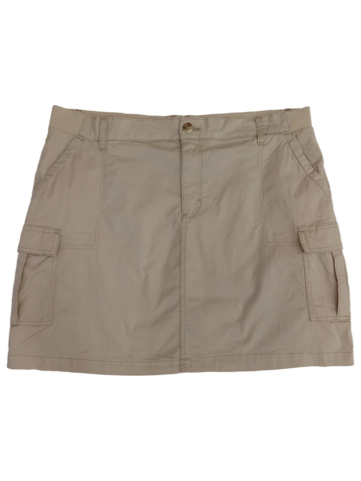 Lee Womens Plus Size Oxford Tan Comfort Waist Band Skort Skirt 20 With Tags