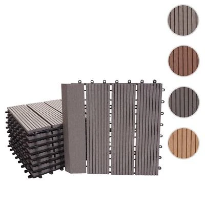 WPC Bodenfliese Rhone + Abschluss, Holzoptik Balkon/Terrasse 11x je 30x30cm =1qm - Bild 1 von 4