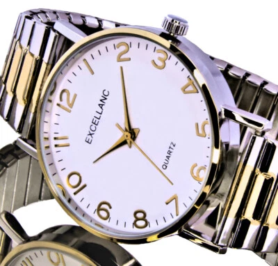 Excellanc Damen Armband Frauen Uhr mit Zugband Silber Gold Farben GER-4 - Bild 1 von 4