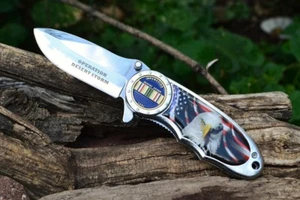 Commemorative Operation Desert Storm Folding Pocket Knife - US Military - Gulf - Picture 1 of 9