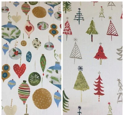 Edinburgh Weavers Weihnachtsbäume/Kugeln Baumwollstoff, Polster/Vorhänge/Kissen