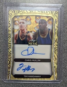 CHRIS MULLIN TIM HARDAWAY 2024 Leaf Holiday Exclusive Autograph Christmas 1/1 - Picture 1 of 2