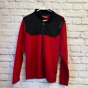 AND1 Trainingsjacke durchgehender Reißverschluss sportlich rot schwarz leicht Herren Größe Small - Bild 1 von 7