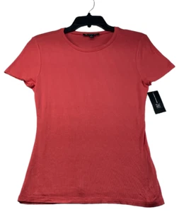 International Concepts Shirt Womens Size Medium Coral Pink Short Sleeve New - Picture 1 of 7