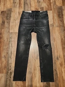 DIESEL D-EETAR 069DV Men Jeans W31/L28 Tapered Fit Washed Cotton Stretch Grey - Picture 1 of 19