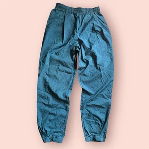 VTG Nike Track Pants Windbreaker Baggy Men's Medium Green Zip Ankles Nylon 90’s - Picture 1 of 7