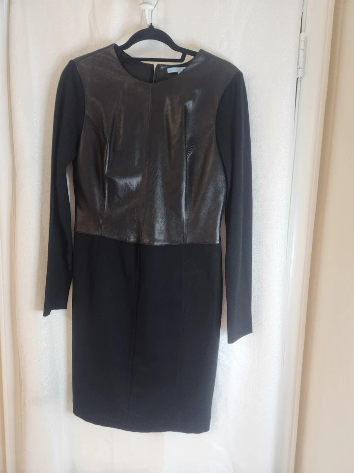 Vestido Vaina Antonio Melani Suave Negro Cuero Genuino y Elástico Talla 10 Nuevo sin Etiquetas Foto 1 de 4