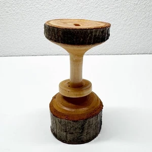 Hand Crafted Wood Spindle Infinity Ring 3.75” Bud Vase S2 - Picture 1 of 6