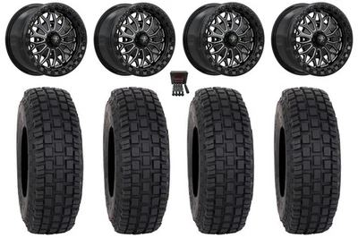 MSA Bolo Beadlock 15" Wheels Black +10mm 33" RX600 Tires Yamaha Viking Wolverine - Imagem 1 de 4