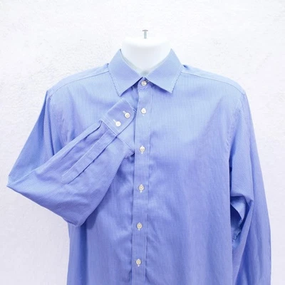 Camisa de Vestir Charles Tyrwhitt -16-33- Azul Blanco Calce Clásico Algodón Abotonada Foto 1 de 4