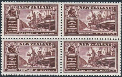 NEW ZEALAND 1936 Chamber of Commerce 6d Block of 4 Never hinged mint - Image 1 of 2