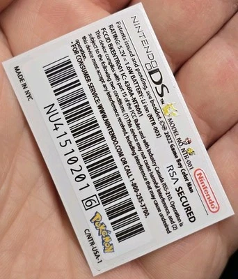 1 NINTENDO DS NTR-001 POKEMON EDITION *CLEAR VINYL LABEL* WITH WHITE BAR CODE - Image 1 of 4