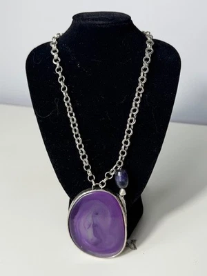 Ожерелье Чико кулон из стекла с голубым камнем - Изображение 1 из 4