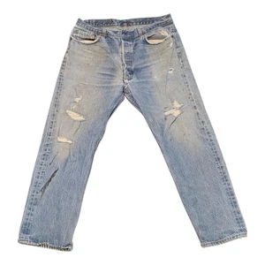 Levis 501 38x30 Denim Blue Jeans Red Tab Distressed USA Vintage Worn 80s #511 - Bild 1 von 11