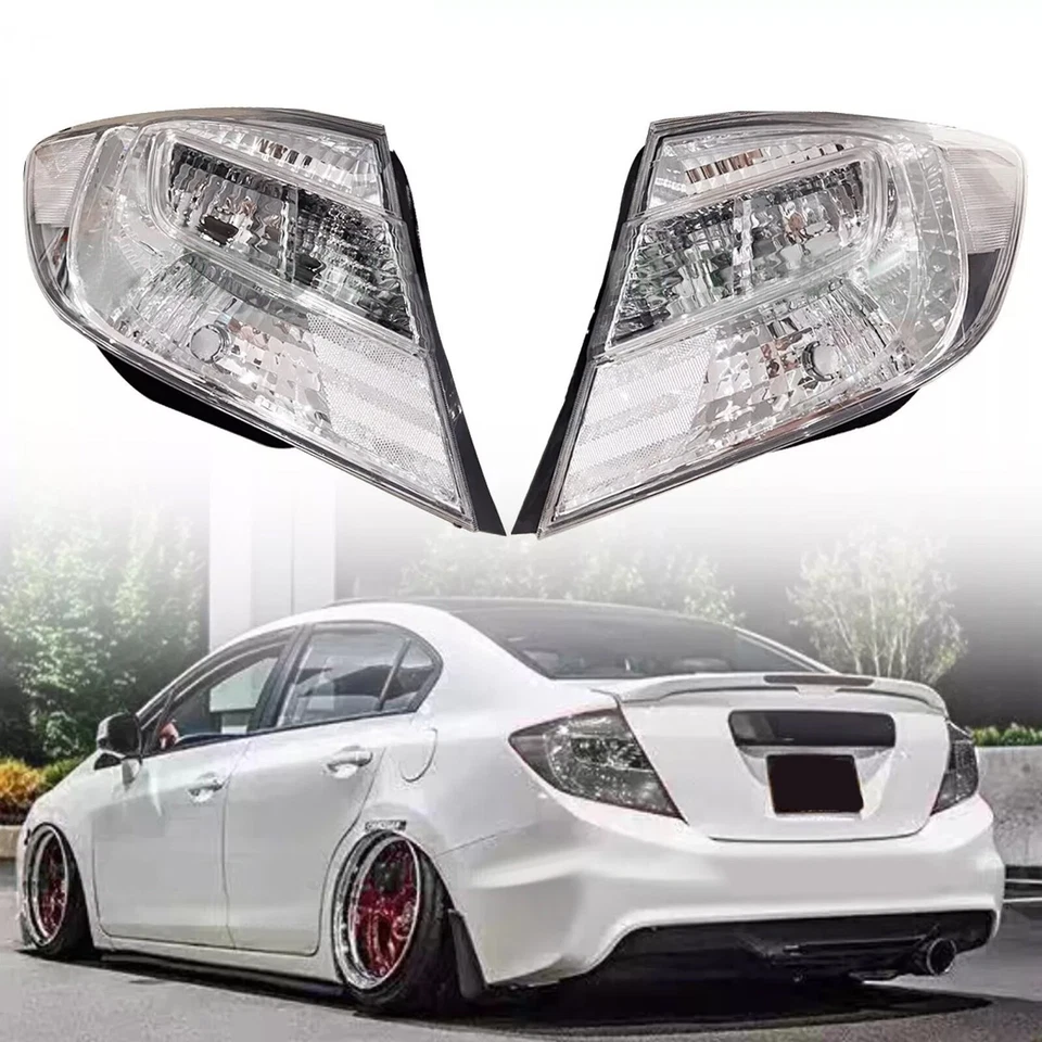 Cubierta de señal de giro de luces traseras de freno de lente cristalina para Civic Sedán 2012 4P Foto 1 de 4