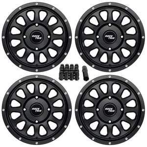 14" RockTrix RT111 ATV UTV Wheels 14x7 4x156 4/156, 4+3 Offset, M12x1.5 Lug Nuts - Picture 1 of 8