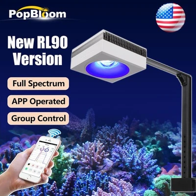 PopBloom RL90 WiFi Marine Led Aquarium Light for 24" Reef Coral SPS/LPS Tank - Image 1 of 4