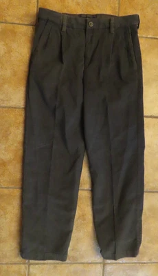Croft & Barrow Pleated Comfort Corduroy dk gray pants expandable waist 31x32 NWT - Image 1 of 4