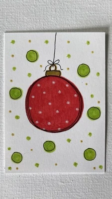 Орнамент ACEO оригинальный акриловый маркер и ручка от Heather Lehto 2,5 x 3,5 дюйма - Изображение 1 из 2