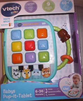 vtech baby Pop it Tablet Babys Licht + Sound Musik Tiere Farben Lernspielzeug - Bild 1 von 4
