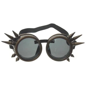 Steampunk Goggles Bronze Finish Spikes Goth Cyber Costume New Years Eve NYE Gift - Picture 1 of 6