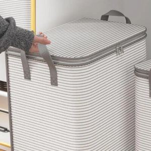 Heavy Duty Extra Large Clothes Storage Foldable Blanket Storage Bags with Handle - Picture 1 of 11