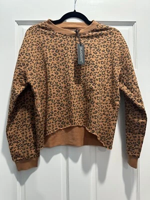 NWT Blank NYC Leopard Print Adulting Sweatshirt Size XS - Image 1 of 3