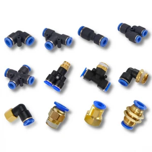Push Fit Connector Nylon Pneumatic - Speed Fit Air Line Water Hose Compression - Picture 1 of 25
