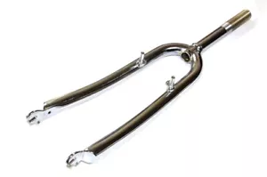 Front Bike Fork 26in, 1 1/8 threaded pipe 100mm 28,6 mm steel chromwe - Picture 1 of 7