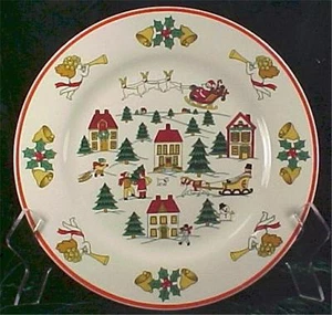 The Joy of Christmas Dinner Plate Jamestown China Porcelain Dinnerware Vintage - Picture 1 of 3
