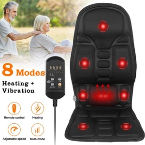 8 Mode Massage Seat Cushion Electric Shiatsu Heated Back Neck Massager Chair Pad - Picture 1 of 16