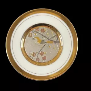 Vintage Art Of Chosen 24kt Goldrand Teller Vögel Blumen 4" #C-7 - Bild 1 von 2